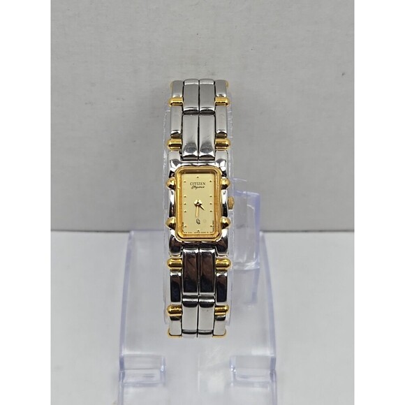 Citizen Elegance Palladium Gold Two Tone Tank Quartz Watch 2250 New Battery - Picture 1 of 9